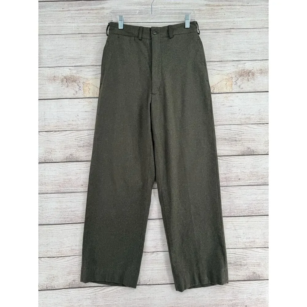 Vintage 50's 1957 US Army Wool‎ Trousers Men's 27x30 Kersey Green